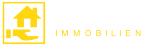 Logo von BetonGold Immobilien mit gelbem Quadrat, schwarzem BG-Schriftzug und gelber Wortmarke Immobilien auf weißem Hintergrund.